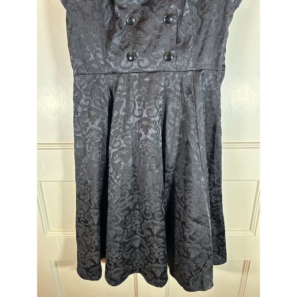 Hearts & Roses Goth Brocade Fit and Flare Dress Womens Size 10 Black NWT - Picture 5 of 12